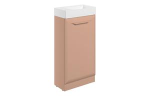 Stafford 410mm Floor Standing 1 Door Cloakroom Basin Unit w/1TH Basin - Matt Apricot